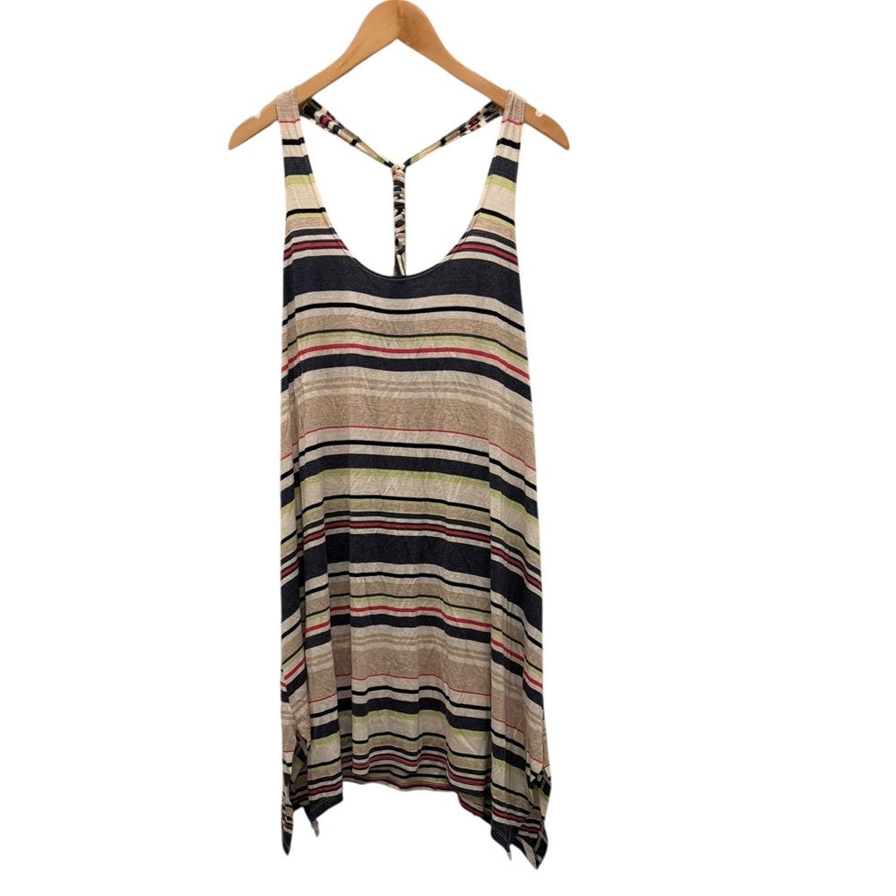 Lucky Brand Swimwear coverup Striped Sleeveless Dress Coverup Large
